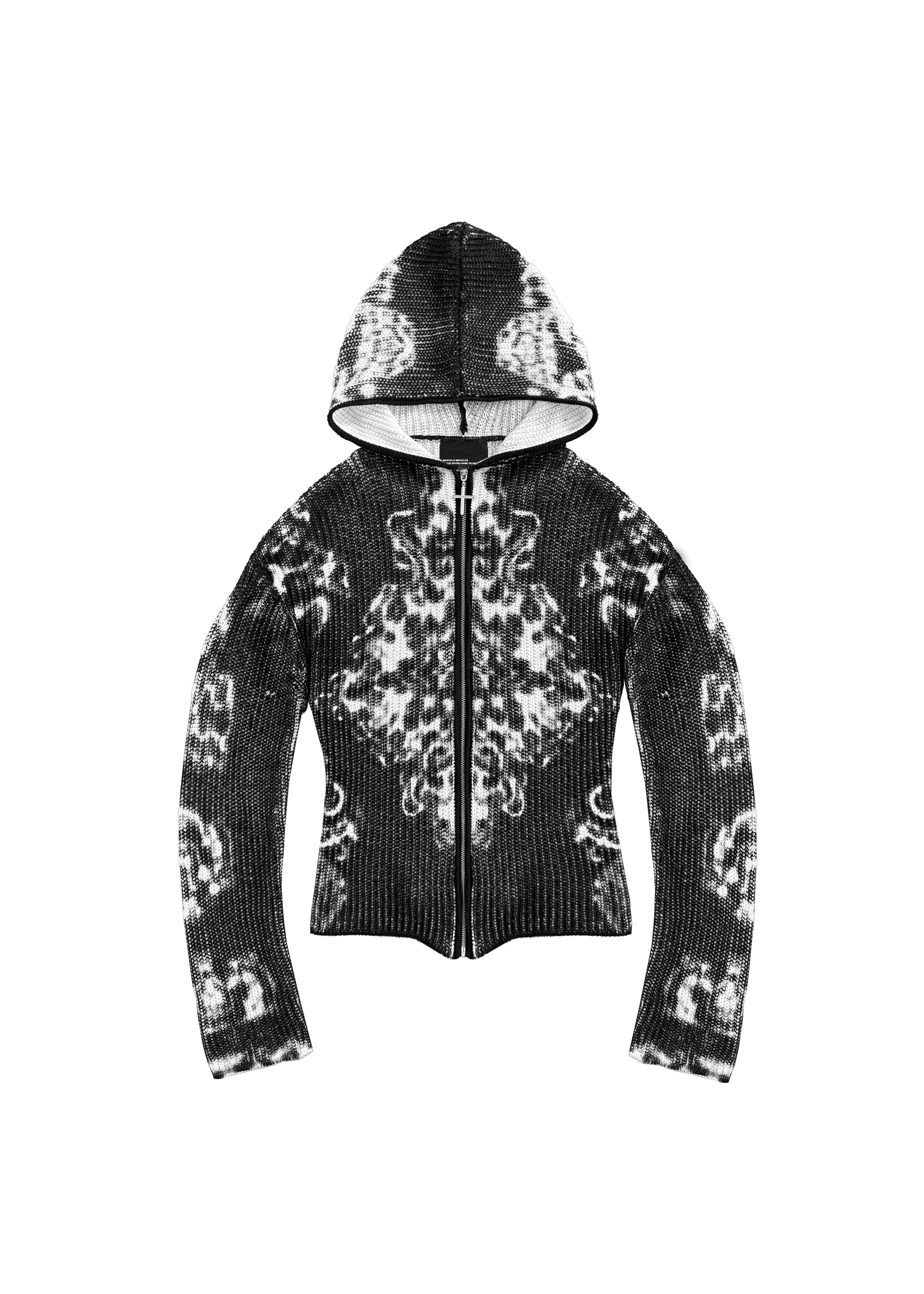 マルコ RUG KNITTED ZIP-HOODIE in BLACK - MARCELO MIRACLES