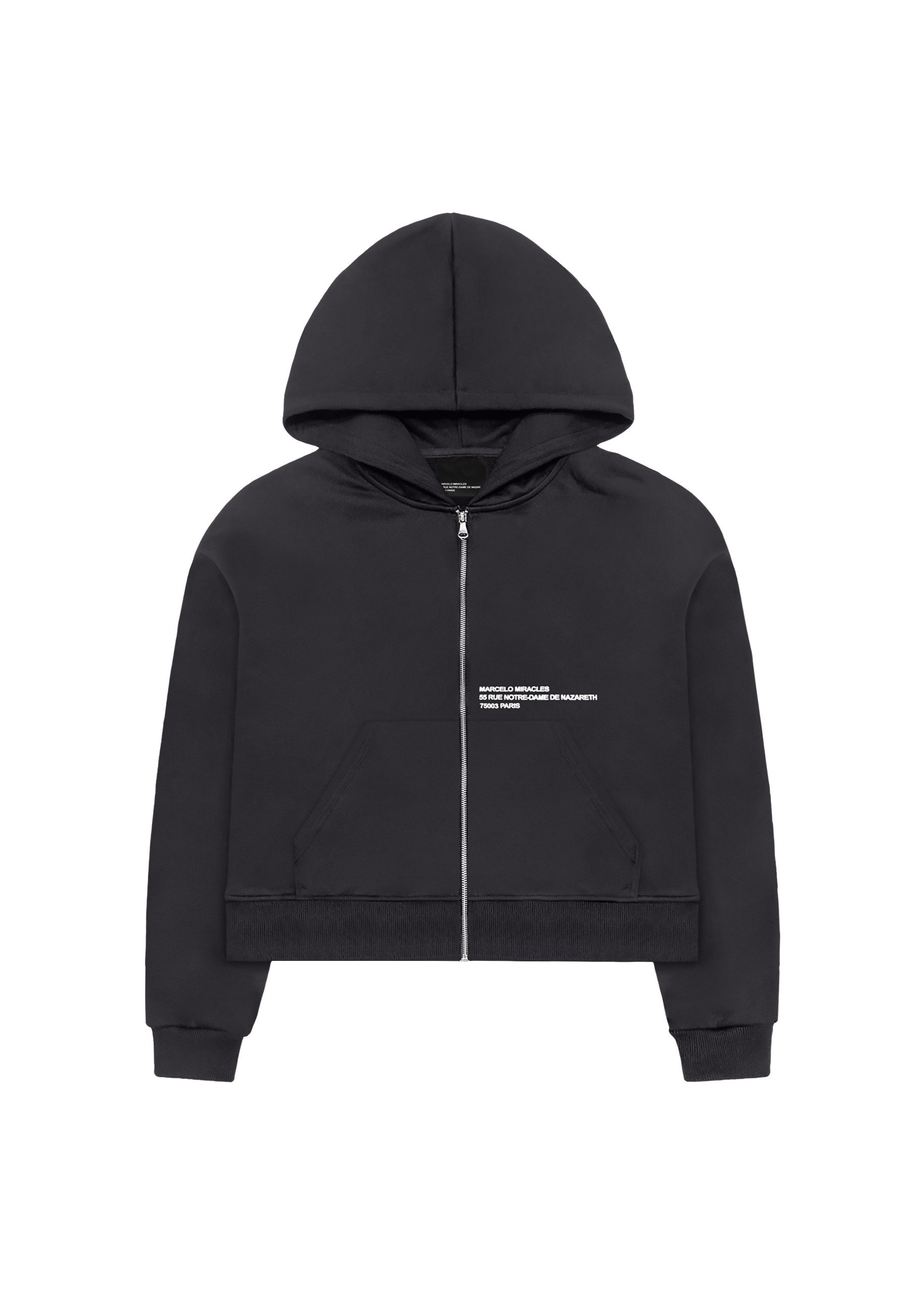 マルコ ADDRESS LOGO ZIP-HOODIE in GRAPHITE - MARCELO MIRACLES