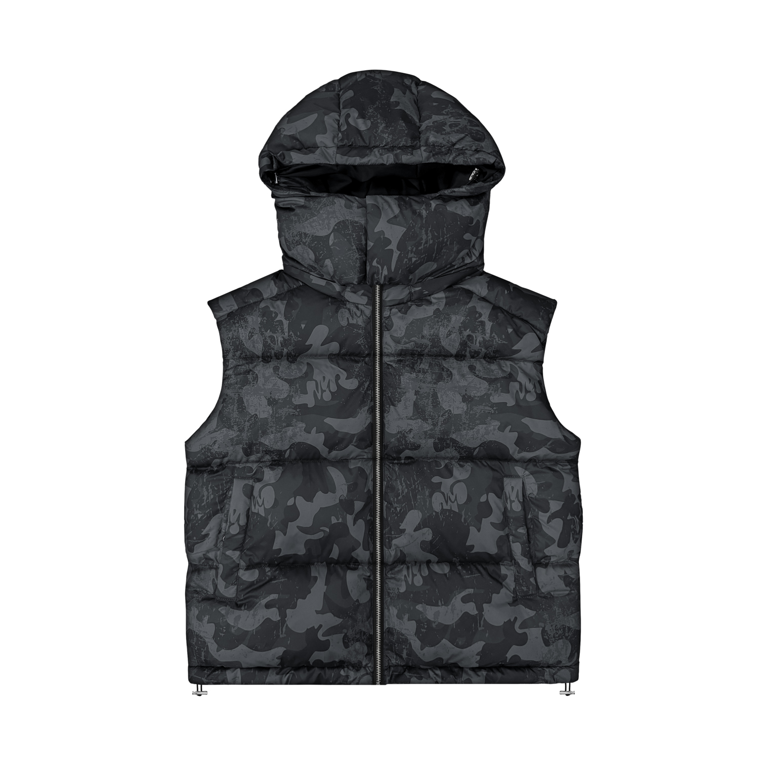 YUMMS CAMO PUFFER VEST in BLACK YUMMS STORE
