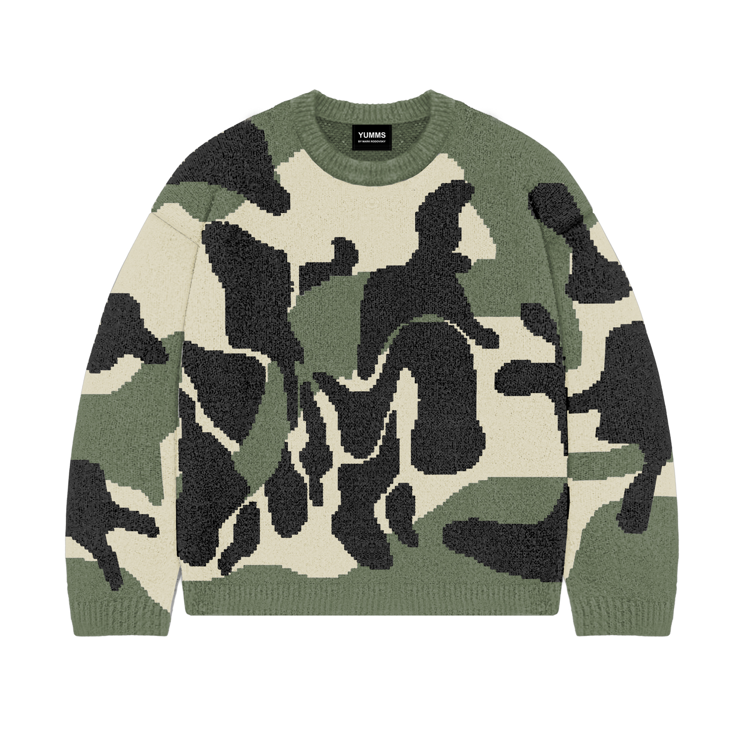 YUMMS CAMO SWEATER in GREEN YUMMS STORE