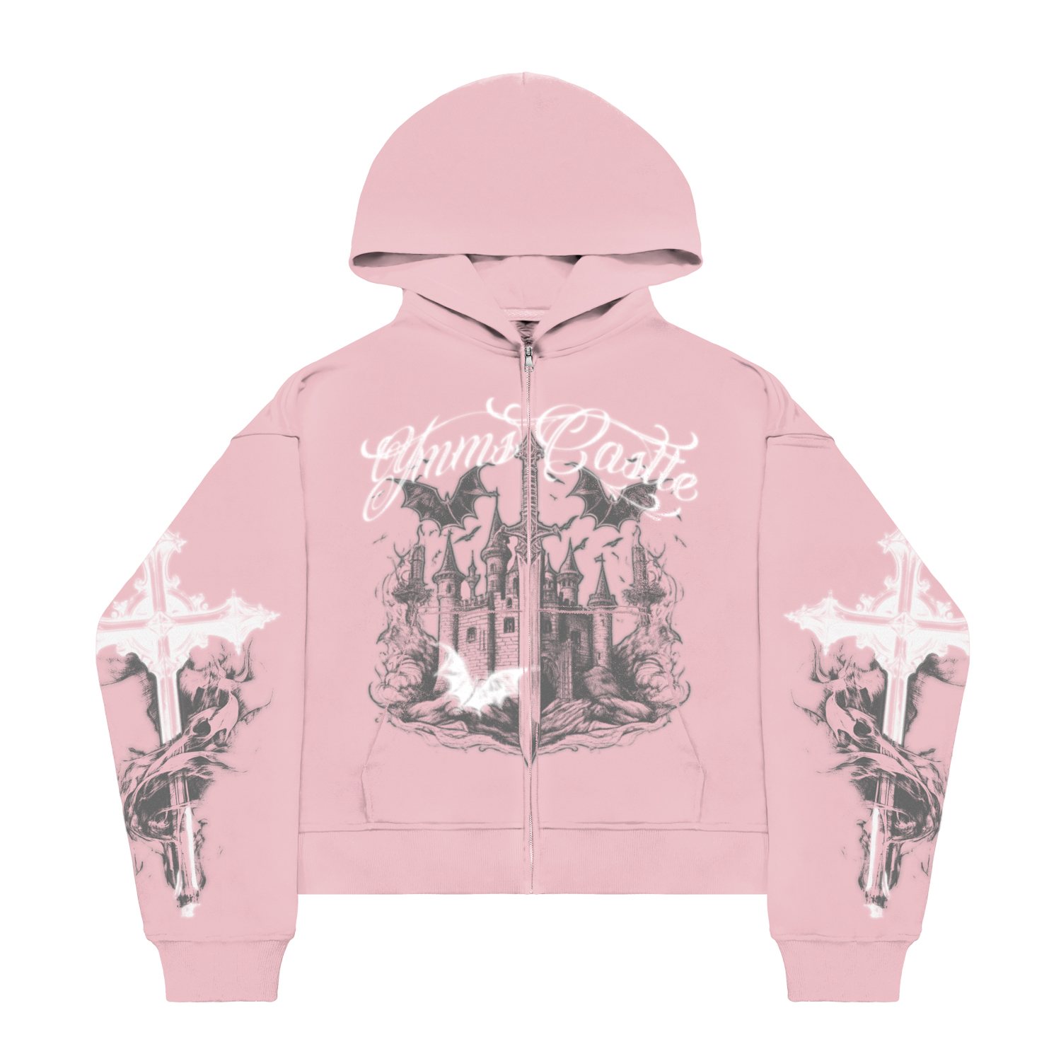 YUMMS CASTLE ZIP HOODIE in LIGHT PINK YUMMS STORE