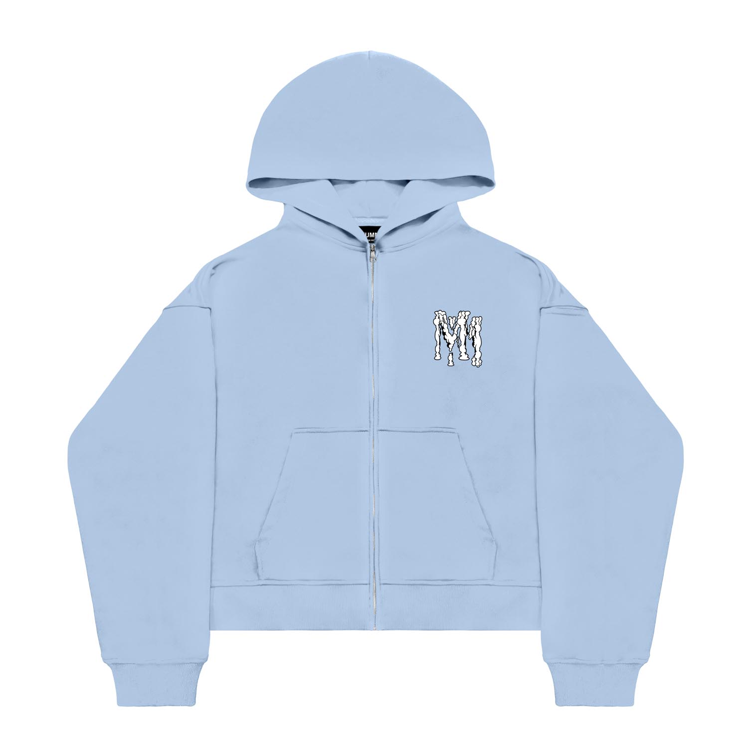 Light blue zipper hoodie on sale
