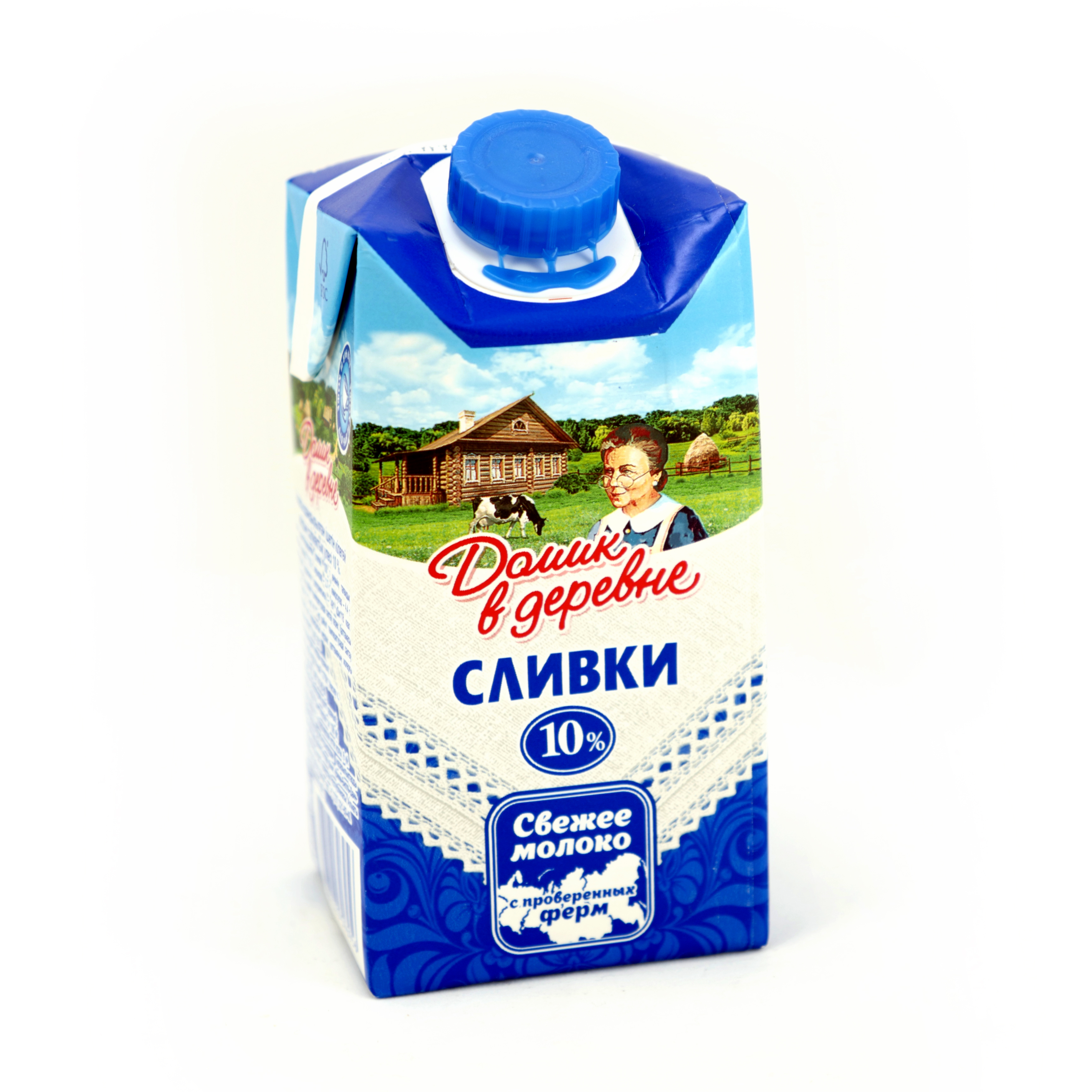 Сливки 10% домик в деревне, 480 гр