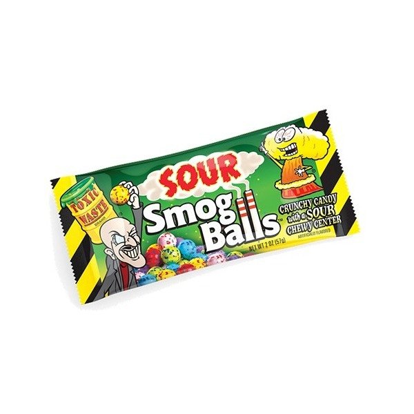 Супер кислые конфеты Toxic Waste Smog Balls 48гр - Зан-Зан | Иностранные  сладости и подарки